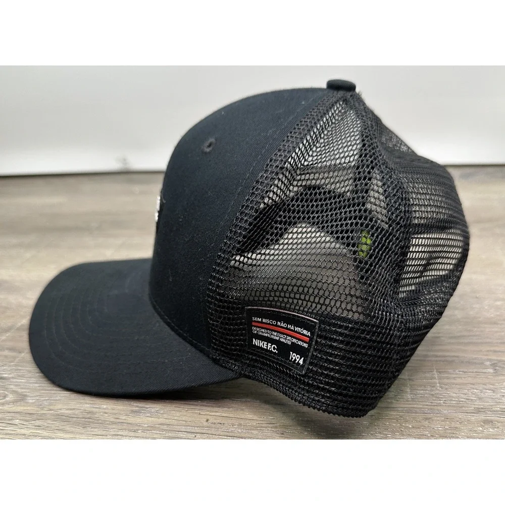 Nike FC Classic 99 Black Trucker Snapback Hat Mesh Soccer Cap CLC99